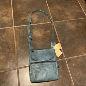 Osgood Marley leather teal shoulder bag